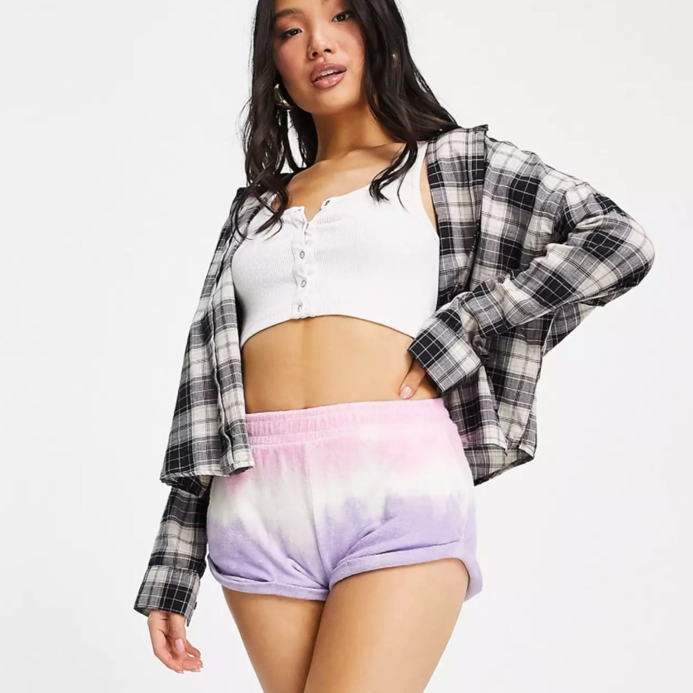 💜2/$20 ASOS Petite Tie Dye Cotton Terry Shorts, Ombre